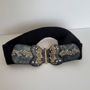 Vintage Wide Elastic Wide Belt Women's 29 inches without stretch